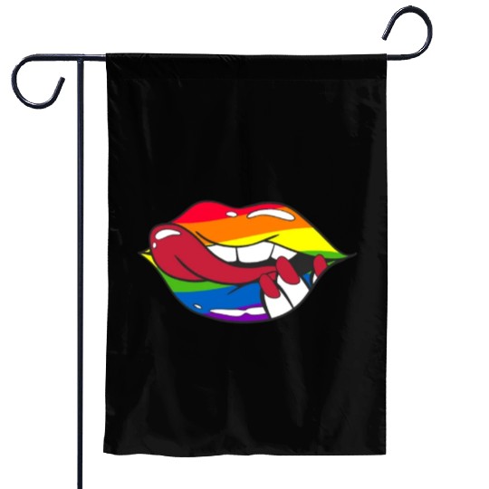 LGBTQ Rainbow Pride Flag Funny Sexy Lips Garden Flags