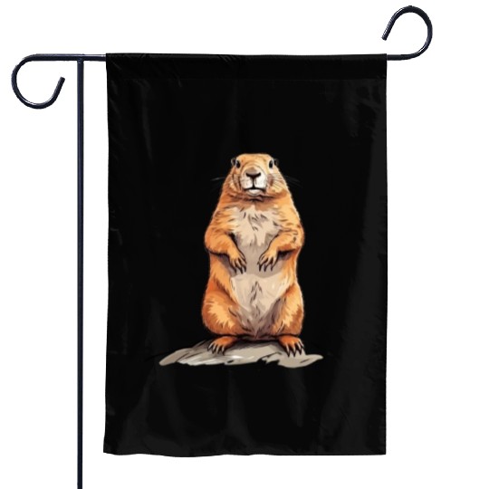Groundhog Marmot for a Marmot lover groundhog fan Garden Flags