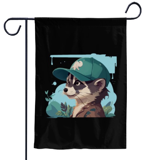 Cool Racoon Garden Flags