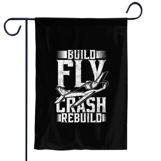 RC Plane Pilot Build Fly Crash Rebuild Garden Flags