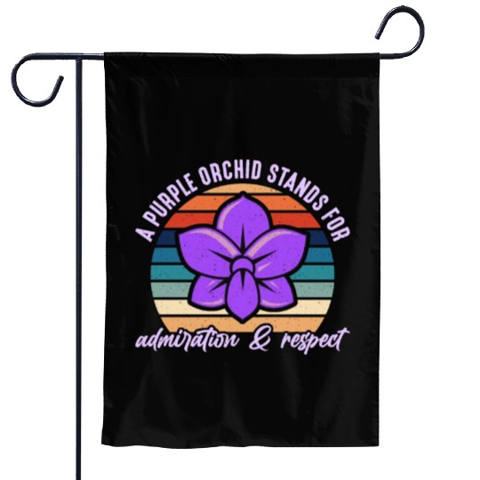 Orchids A Purple Orchid Stands Retro Horticulture Garden Flags