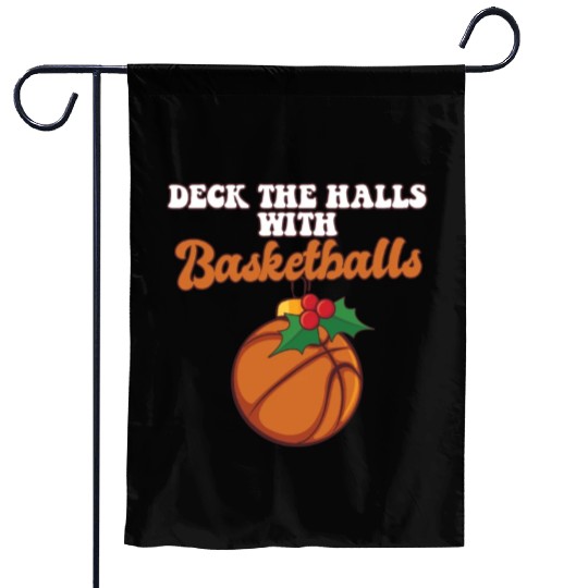 Deck The Halls With Basketball Player Coach Garden Flags