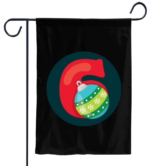 Number 6 Christmas Balls Age Six Garden Flags