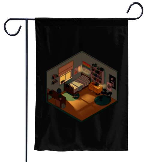 Heartstopper isometric bedroom Garden Flags