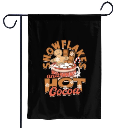 Snowflakes and Hot Cocoa - Snow Garden Flags
