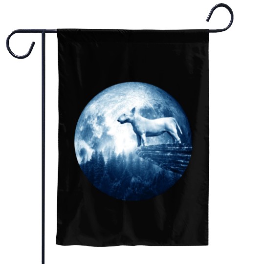 Bull Terrier Dog Moon Dog Mom Dad Women Men Dog Garden Flags