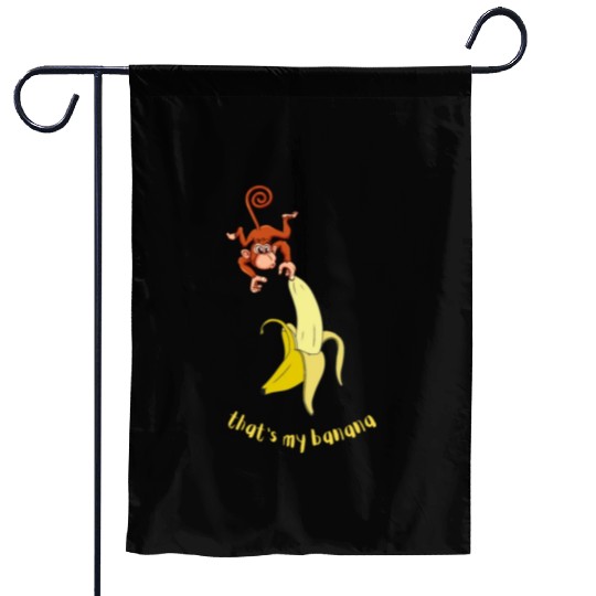 Monkey and Banana funny animal Garden Flags