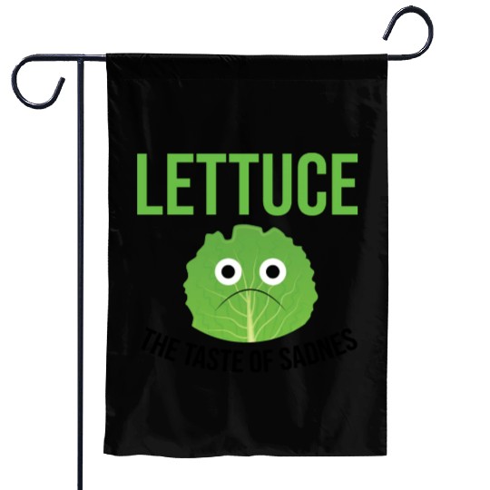 Lettuce The Taste of Sadness Funny Vegan Green FF Band Garden Flags