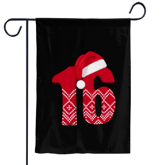 Sweet 16 Years - Xmas Number Sixteen Garden Flags