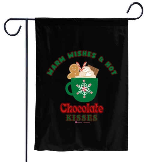 Warm Wishes & Hot Chocolate Kisses Greetings Garden Flags