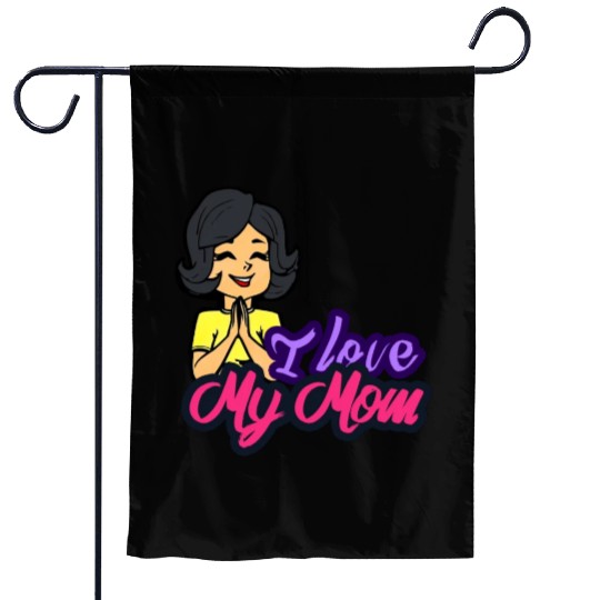 I love my momy son gift Garden Flags