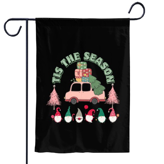 Tis The Season Xmas vintage art Garden Flags