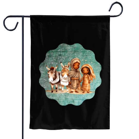 Christmas Nativity Scene Shepherds and Sheep Garden Flags
