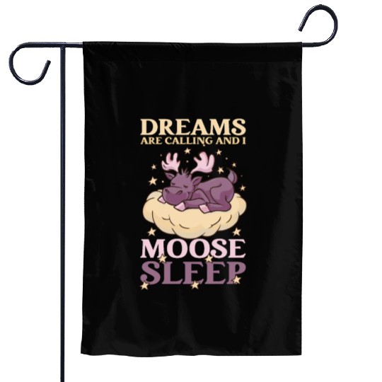 Dreams Are Calling Youth Cute Moose Garden Flags