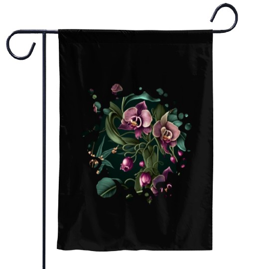 Orchid Inspired Flower Plant Lover Funny Gardening Garden Flags