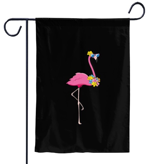 cool flamingo Garden Flags