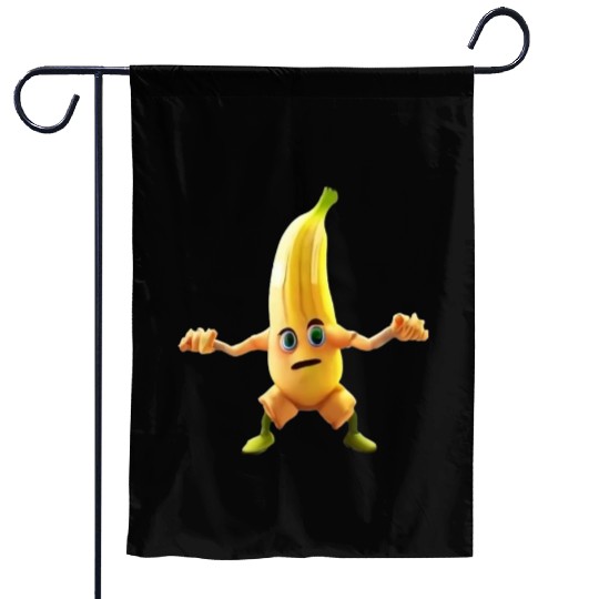 Video game character with a banana Garden Flags