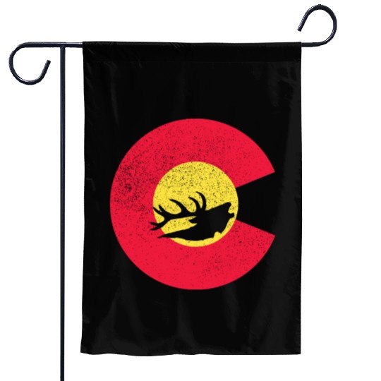 Colorado Flag Logo Elk Hunting Garden Flags