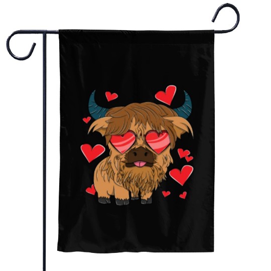 Plain Highland Cow Garden Flags