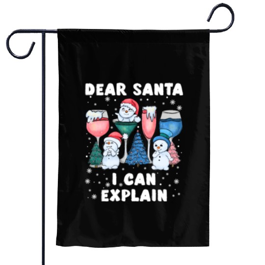 Schneemann Dear Santa I can Explain Funny Garden Flags