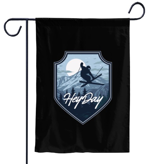 Skiing Free Style logo. By "Hey Day" Garden Flags