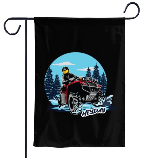 ATV/Quad "Winter Riding" style logo. By "Hey Day" Garden Flags