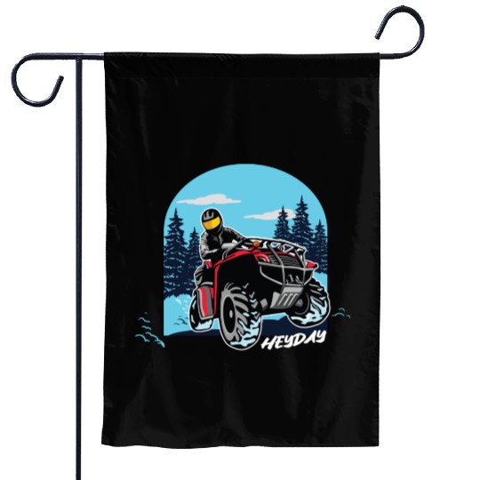 ATV/Quad "Winter Riding" style logo. By "Hey Day" Garden Flags