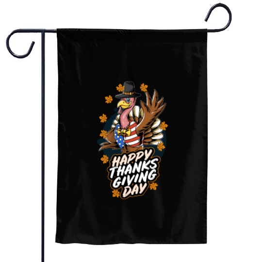 happy thanksgiving day turkey Garden Flags