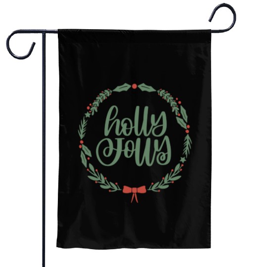 Holly Jolly Sage Green Christmas Wreath Fun Garden Flags