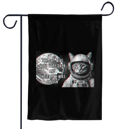 a Cat Astronaut Gazing at Earth, Garden Flags