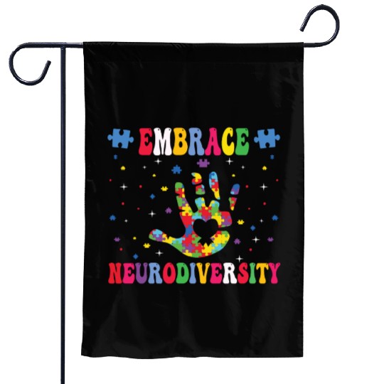 embrace neurodiversity - Embrace ADHD Autism ASD. Garden Flags