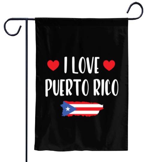 I Love Puerto Rico pride heart Garden Flags