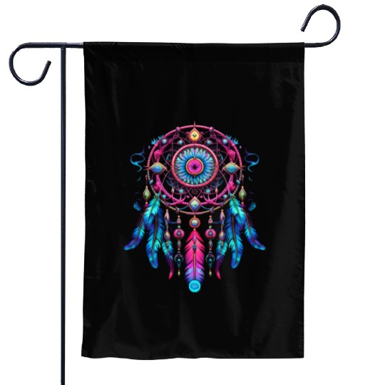 Neon Dreamcatcher Fantasy | Plastic Poppy™ Garden Flags