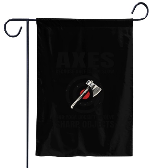 Axe Throwing Lumberjack Yoga Golf Axe Thrower Garden Flags