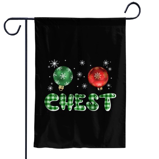 Chest Nuts Christmas Couple Funny Matching Garden Flags