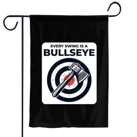 Axe Throwing Axe Thrower Lumberjack Funny Bullseye Garden Flags