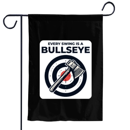 Axe Throwing Axe Thrower Lumberjack Funny Bullseye Garden Flags
