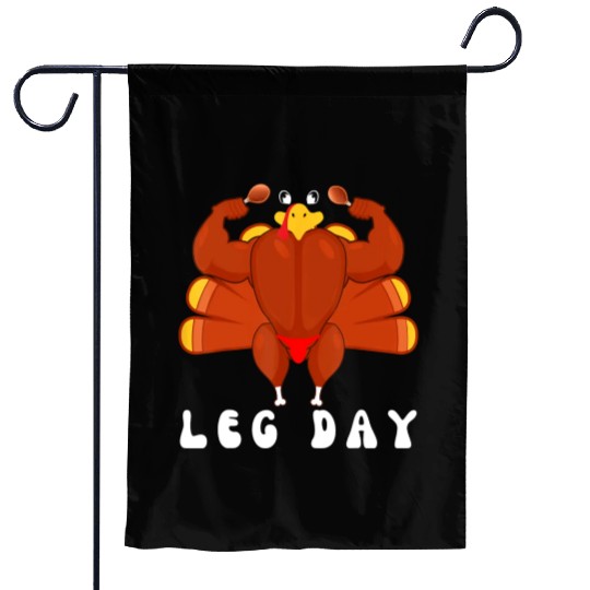 Funny Turkey Workout Gym Leg Day BodyBuilding Garden Flags