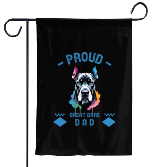 Proud great dane dad dog lover gift Garden Flags