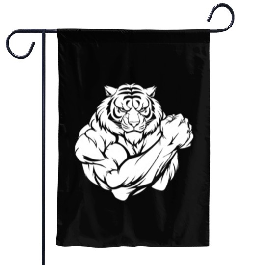 Workout Gym Tiger Garden Flags