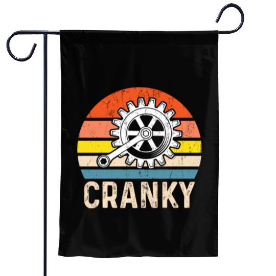Cranky Vintage Sun funny Bicycle Lovers Garden Flags