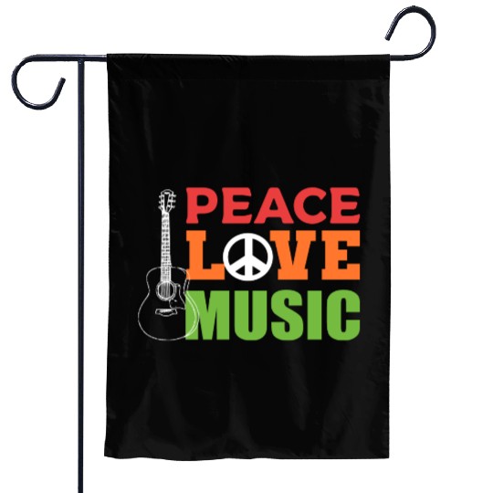 Peace Love Music Composer Gift Garden Flags