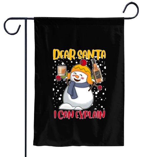 Snowman Dear Santa I can Explain Funny Garden Flags