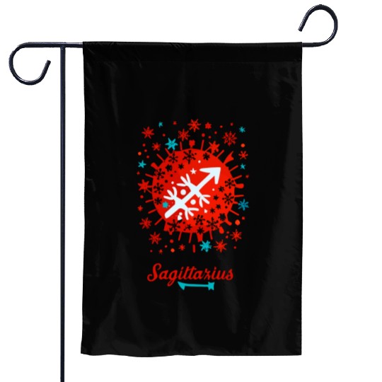 Sagittarius in the Winter Wonderland Garden Flags