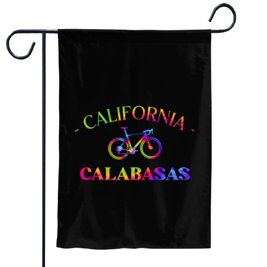 Calabasas California Bicycle Club Tie Dye Design Garden Flags