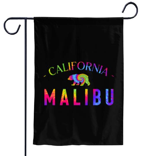 Malibu California Bicycle Club In a Tie Dye Design Garden Flags