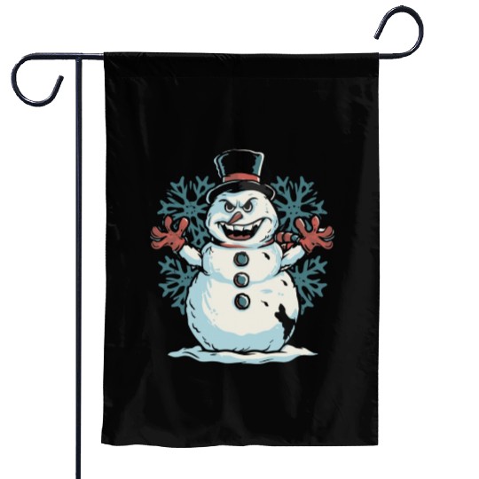 frosty snowman creepy Garden Flags