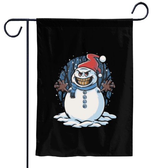 frosty snowman creepy Garden Flags