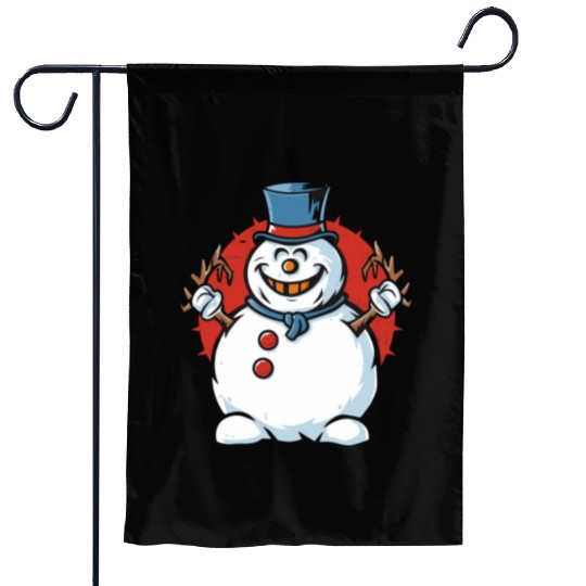 frosty snowman creepy Garden Flags