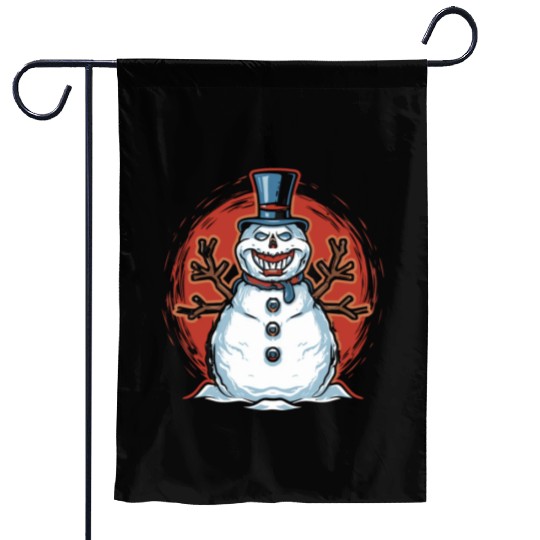 frosty snowman creepy Garden Flags